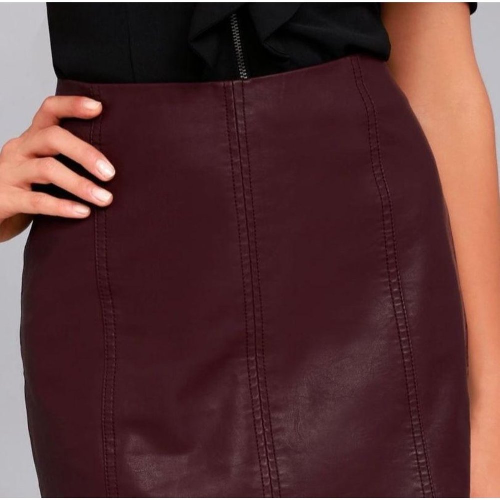(Sold) Free People Modern Femme Vegan LeatherSkirt - Picture 6 of 12